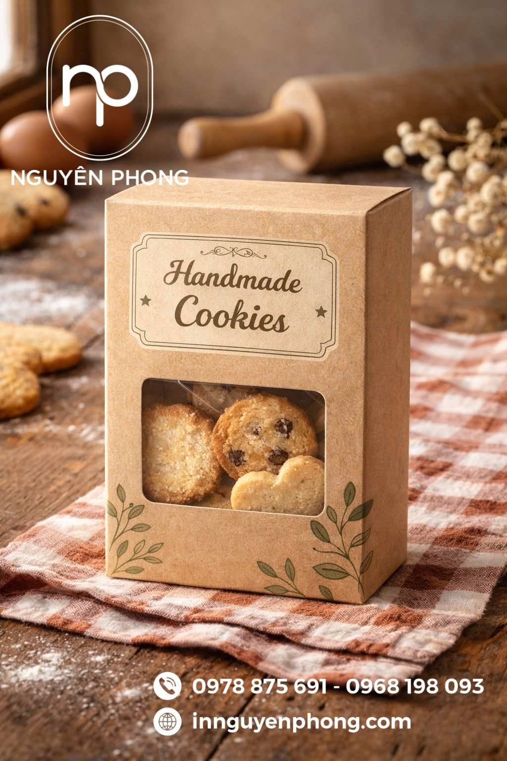 Mẫu hộp kraft đựng bánh quy 